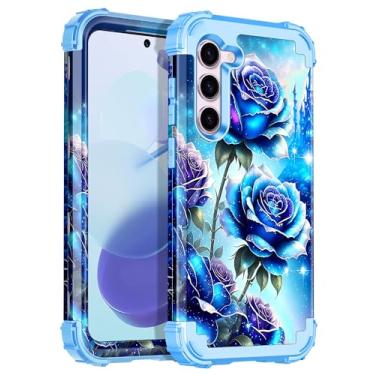 Imagem de Miqala Capa para Galaxy S23 5G, brilha no escuro, três camadas, resistente, à prova de choque, proteção total de plástico rígido + capa protetora de silicone macio para Samsung Galaxy S23 de 6,1