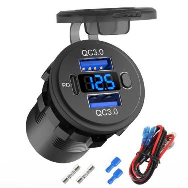 Imagem de Carregador de carro Hapytrip 12V USB Outlet Dual Quick Charge 3.0