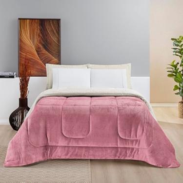 Imagem de Cobertores KING size FOFÃO Gigante Lã Manta Cobertas Sherpa Edredom Grosso Coberdrom frio intenso (Rose)