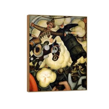Imagem de MUHJDYC Diego Rivera Famosa Imagem em Tela - Impressões de Arte de Parede - Quadro de Madeira para Sala de Estar Quarto Decoração de Casa 20x25cm-8x10in