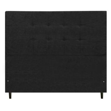 Imagem de Cabeceira Estofada Cama King 195cm Barcelona Suede Preto