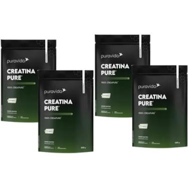 Imagem de 4x Creatina Micronizada Creapure Premium Puravida 300g Vegan