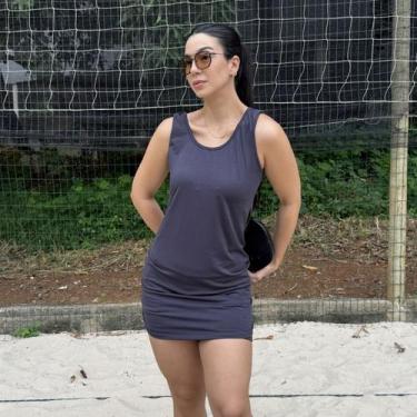 Imagem de Kit vestido esportivo short de academia com bolso lateral moda fitness