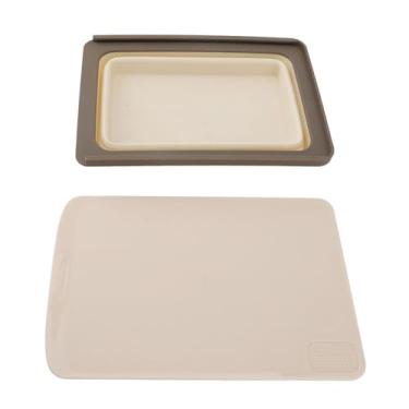 Imagem de Tábua de Corte Dobrável Prato Multifuncional Espaço Poupança Portátil Dobrável Tábua de Acampamento Pia para Piquenique Cozinha Ao Ar Livre RV Viagem Feita de Premium PP Silicone (Cáqui)