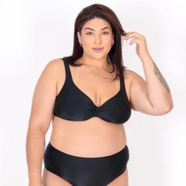 Imagem de Biquíni Top de Praia Tradicional Plus Size Preto - Stw Moda, Preto, GG