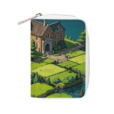 Imagem de NTVOWPZO Carteira masculina com porta-cartão de crédito macio para desconstruindo a capa para cartões Everglades com zíper