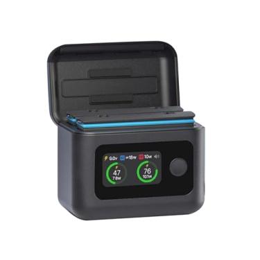 Imagem de Caixa de carregamento rápido de 2 baterias para acessórios de bateria Insta360 X5, capa flip de carregamento rápido USB-C