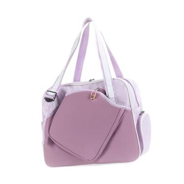 Imagem de Colaxi Bolsa para raquete de tênis Pickleball, com compartimento para sapatos, organizador de grande capacidade, bolsa para transporte de raquetes para, Roxo