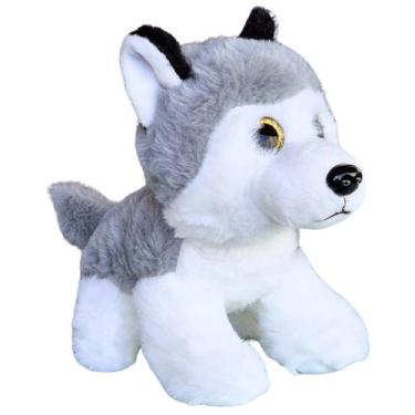 Imagem de Cachorro de Pelúcia Cachorrinho Filhote Sentado Dog - Fizzy, Husky