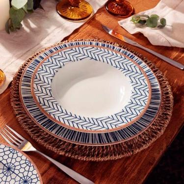 Imagem de Jogo Prato Fundo Sopa Lanche 10 Pessoas 10pçs Abstratta 23cm