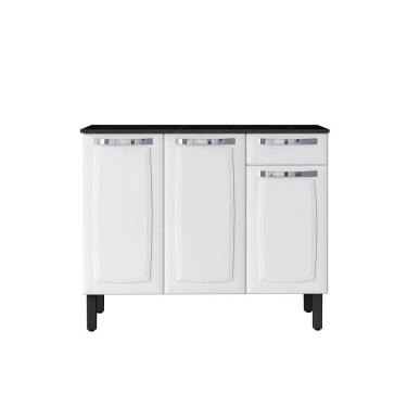 Imagem de Balcão de Cozinha Branco em Aço 105cm Rose 3 Portas e 1 Gaveta -  Itatiaia  - IG3G1-105 ROSE 2023 BRA