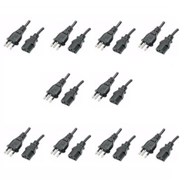 Imagem de Kit 10 Cabos De Força Tripolar Cpu E Fontes 1,20m Nbr