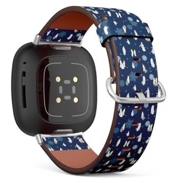 Imagem de Pulseira de relógio inteligente compatível com Samsung Galaxy Watch 6/Classic, Galaxy Watch 5/PRO, Galaxy Watch 4 Classic, pulseira de couro (pinguins imperadores coloridos)