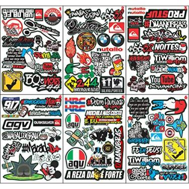 Imagem de 5 Super Cartela De Adesivos Carro Moto Caminhão Bike