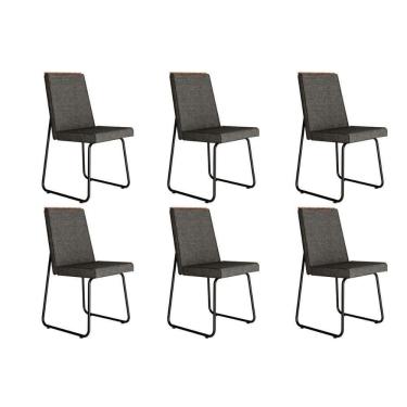 Imagem de Kit 6 Cadeiras De Cozinha Lira 1752 6 Uni Preto Grafite Preto