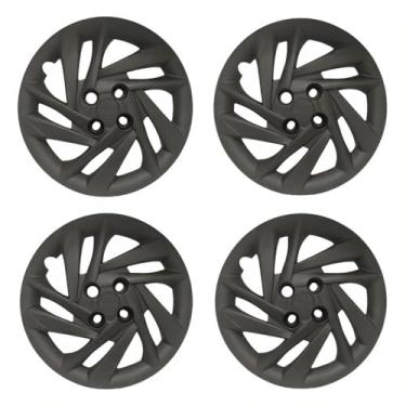 Imagem de Kit 4 Calota Aro 15 Compatível c/Roda Etios Yaris 2018+ - Preto fosco