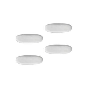 Imagem de Conjunto de Travessas Oval Rasa Grande Porto Brasil Orgânico New White 36x13cm - 4 Peças