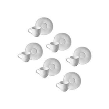 Imagem de Conjunto de Xícaras de Café com Pires Porto Brasil Orgânico New White 120ml - 6 Peças