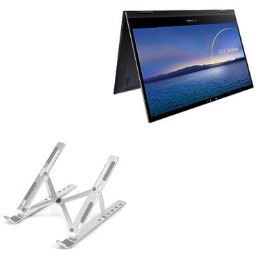 Imagem de BoxWave Suporte e suporte compatível com ASUS Zenbook Flip S13 OLED (UX371) – Suporte compacto para laptop QuickSwitch, portátil, suporte de visualização em vários ângulos – prata metálica