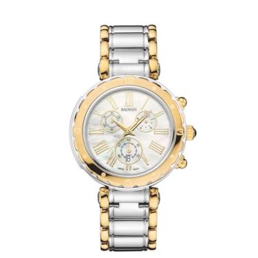 Imagem de Balmain, Lady, Balmainia, bicolor (aço e PVD amarelo), fabricado na Suíça, quartzo, branco, aço inoxidável 316L, B56323982U