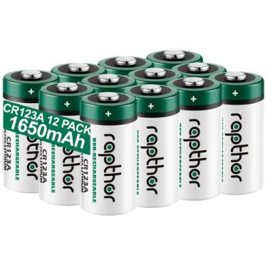 Imagem de Baterias de lítio rapthor CR123A 3V 1650mAh de alta capacidade, pacote