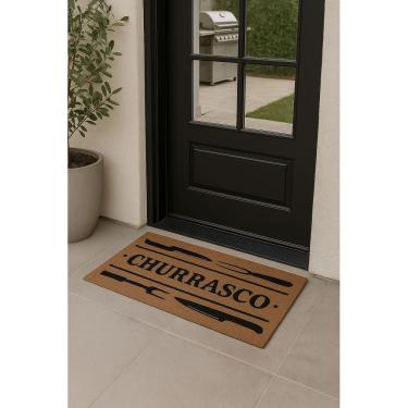 Imagem de Capacho Vinílico Estampado Antiderrapante 70x30cm Churrasco Uzoo