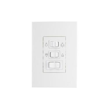 Imagem de Controle de Ventilador MarGirius Sleek 3 Velocidades com Placa 4x2 Branco 127V