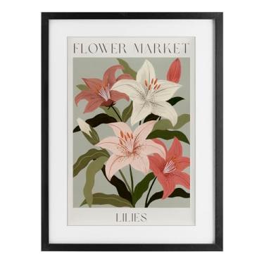 Imagem de Stupell Industries Impressão emoldurada preta sob vidro de lírios do mercado de flores por Courtney Haley, 50 x 35 cm