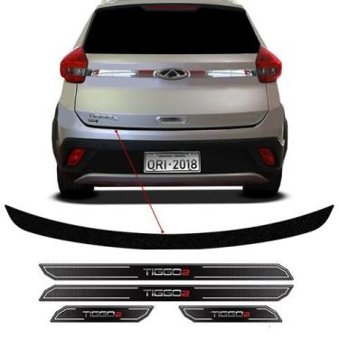 Imagem de Kit Adesivo Porta-malas Tiggo 2 Chery + Soleira Protetora - SPORTINOX,
