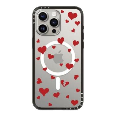 Imagem de CASETiFY Capa compacta para iPhone 15 Pro Max [fina e elegante/compatível com Magsafe/1,2 m. 2X proteção contra quedas de grau militar] - Lost in Love - Preto transparente