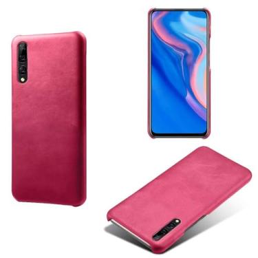 Imagem de Capa para Huawei Y9 Prime 2019,Proteção contra quedas,Casca de volta de cor sólida simples,Design de couro de imitação de plástico-Rose