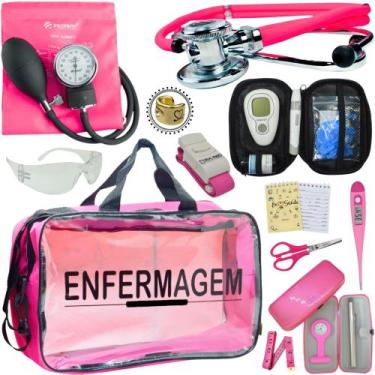 Imagem de Kit Enfermagem Cores Bolsa Top Premium + Medidor Glicose - Love Saude,