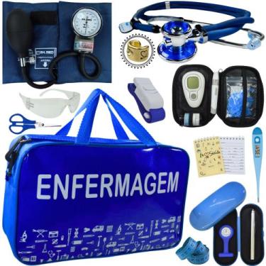 Imagem de Kit Enfermagem Cores Bolsa Top Premium + Medidor Glicose - Love Saude,