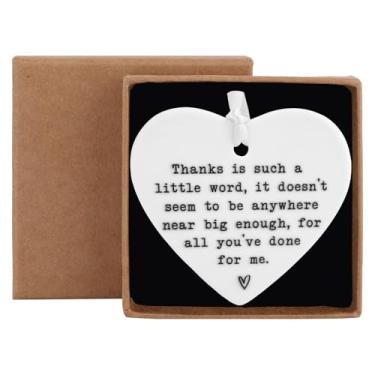 Imagem de Presentes de Agradecimento, Enfeite Coração Cerâmica Enfeite Coração de Agradecimento com Dupla Face Placas Amizade Presentes Lembrança Expresse Sua Gratidão a Familiares e Amigos