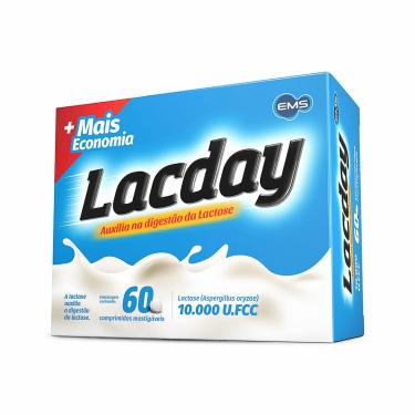 Imagem de Lacday 10.000U.Fcc Enzima Lactase 60 Comprimidos Mastigáveis