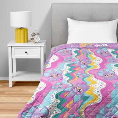 Imagem de NORTHWEST Cobertor acolchoado Furby World da Furby, confortável para cama, para adultos, meninos e meninas, cobertor para todas as estações, 152 x 203 cm