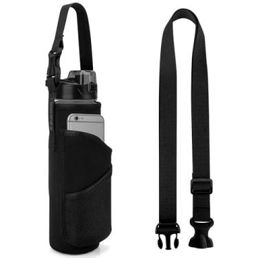 Imagem de Linkidea Suporte para garrafa de água esportiva com alça compatível com Enerbone 947 ml, Owala FreeSip 680 g, suporte motivacional para garrafa de água com bolso de telefone para caminhadas, corrida