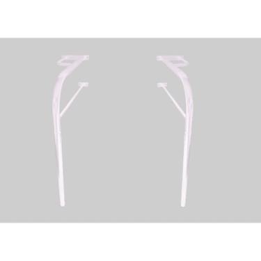 Imagem de Barra De Apoio Para Banheiro Idoso - Kit Com 2 Unidades (Par Direito E Esquerdo) Para InstalaçãO Lateral, SegurançA Para Idosos, Cadeirantes E Mobilidade Reduzida, AçO Resistente(1 Par Branco)