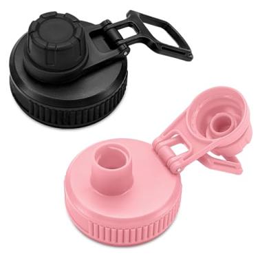 Imagem de XccMe Tampa de bico para garrafas de água esportivas Hydro Flask de boca larga, pacote com 2 tampas de substituição para a maioria das garrafas de água de boca larga de 12, 14, 16, 18, 20, 22, 32, 40