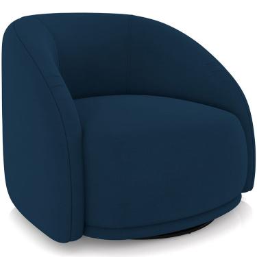 Imagem de Poltrona Decorativa Giratória Angelina M03 Veludo Azul Marinho - Lyam Decor