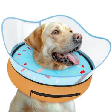 Imagem de Toptakeit Coleira de cone inflável elevada para cães após a cirurgia, coleira de donut, cone macio para parar de lamber para cães pequenos, médios e grandes