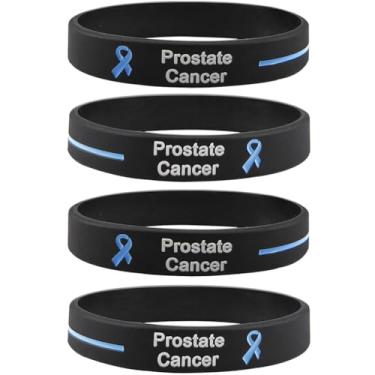 Imagem de YLYYJ Pulseiras masculinas femininas para câncer de próstata, fita azul claro, pulseiras de borracha para doenças da tireoide, linfedema, câncer, presentes de conscientização, Silicone, Ágata