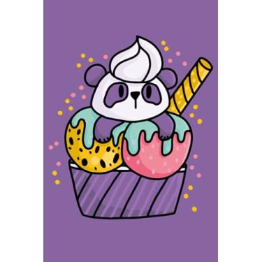 Imagem de Panda Eisbecher: Notizbuch (120 Seiten, 15x23cm, gepunktet) Dotted Bullet Grid Tagebuch Journal