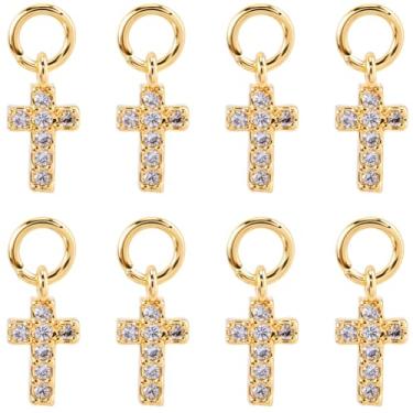 Imagem de SUNNYCLUE 1 caixa com 20 peças, pingente de cruz de Páscoa, pingente de cruz de strass, metal, latão, rosário dourado, crucifixo, fé, sorte, crucifixos, pingentes a granel para fazer joias, chaveiros