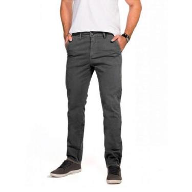 Imagem de Calça Masculina de Sarja Esporte Fino com Bolso Embutido Chumbo - Conf