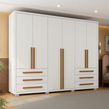 Imagem de Guarda Roupa Casal 6 Portas 6 Gavetas com Pés Veneto Maxel Móveis, Bra