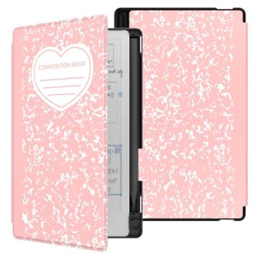 Imagem de E NET-CASE Capa para notável Paper Pro Move 18,5 cm, capa fólio Skin Touch Feeling Book com suporte de caneta integrado para notável Paper Pro Move 18,5 cm lançado em 2025 (Pink Love)