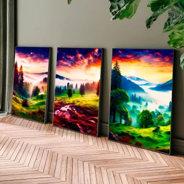Imagem de Quadro Decorativo Trio Paisagem Natural