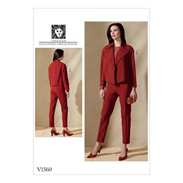 Imagem de Vogue V1560 14-22 Sewing Pattern Ladies Short Jacket & Tapered Pants Suit