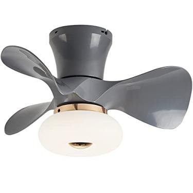 Imagem de Ventiladores de teto com luzes e controle remoto silencioso mini led ventilador de teto regulável lustre 64W reversível ventilador de teto com temporizador de 6 velocidades com iluminação pa